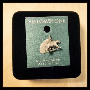 🐻 Vtg. Sterling Silver Grizzly Bear Pendant or Charm